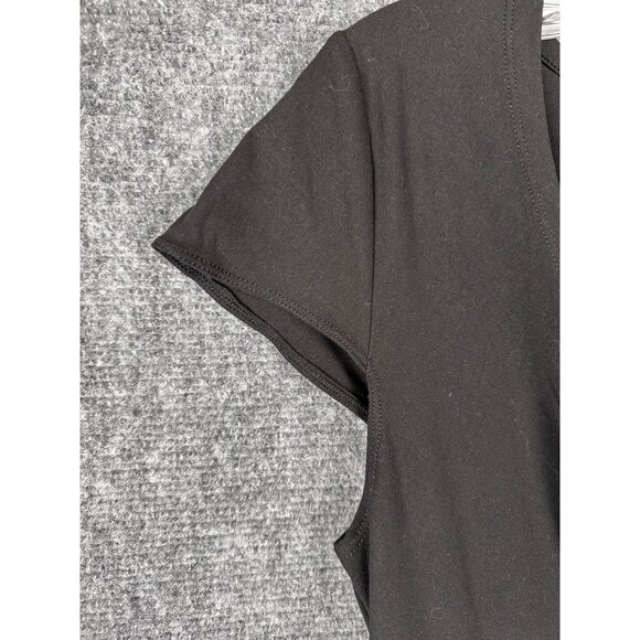 NWT Feathers Long High Low Dress Short Sleeve Top Large Black Twist Front Dancer - Picture 6 of 8